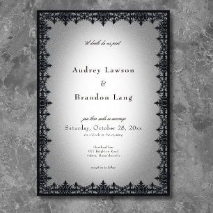 Invitación Boda Blanca de Hierro Gótico Victoriano