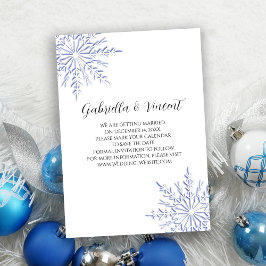 Invitación Boda blanca de invierno con copos de nieve para sa