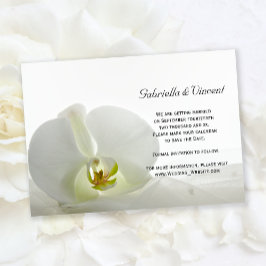 Invitación Boda blanca de orquídeas y velos salva la fecha