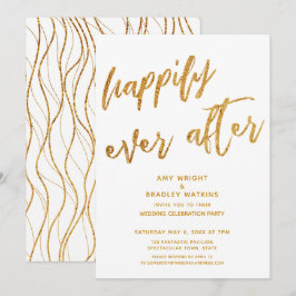 Invitación Boda Blanca Después de Felices para Siempre Recepc