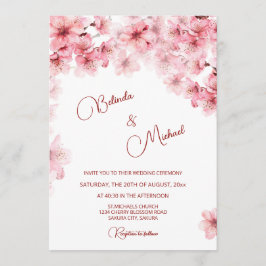 Invitación Boda Blanca Flor de Cerezo