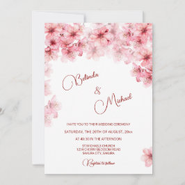 Invitación Boda Blanca Flor de Cerezo