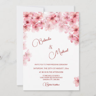 Invitación Boda Blanca Flor de Cerezo