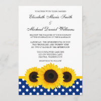 Boda blanca y azul del girasol amarillo del lunar