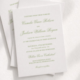 Invitación Boda Blanca y Verde