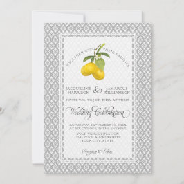 Invitación Boda blanco amarillo amarillo intenso floral de cí