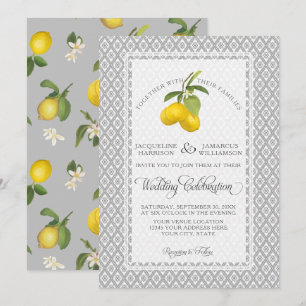 Invitación Boda blanco amarillo amarillo intenso floral de cí