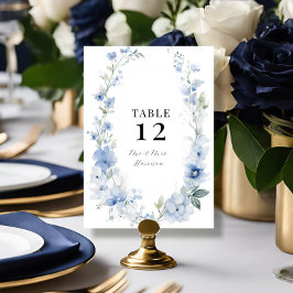 Invitación Boda blanco azul floral de verano de primavera mod