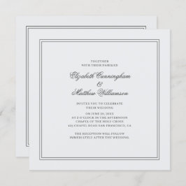 Invitación Boda blanco clásico elegante