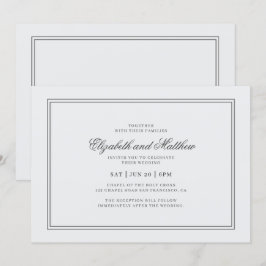 Invitación Boda blanco clásico elegante
