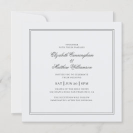 Invitación Boda blanco clásico elegante