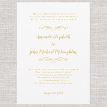 Boda blanco clásico elegante y formal de oro