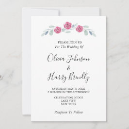 Invitación Boda blanco de eucalipto verde rústico