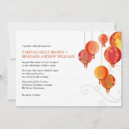 Invitación Boda blanco de faroles de papel asiáticos