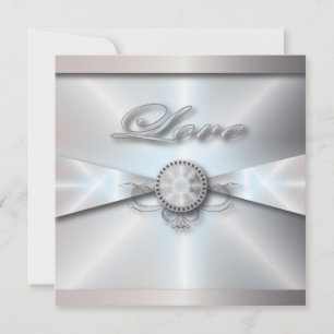 Invitación boda blanco de perla tradicional y elegante