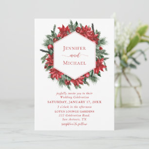 Invitación Boda blanco de Wreath Wreath Pine Green