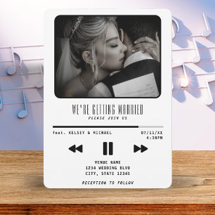 Invitación Boda blanco del reproductor MP3 de música
