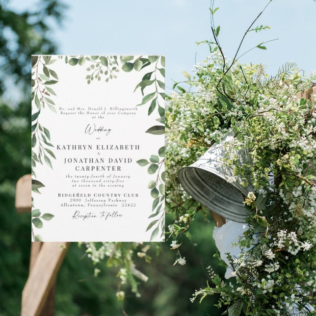 Invitación Boda blanco elegante de Eucalyptus (Subido por el creador)