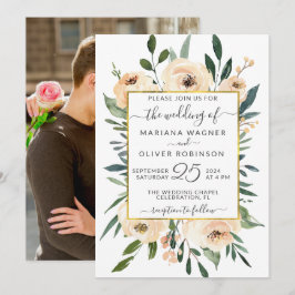 Invitación Boda blanco floral