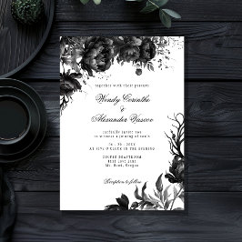 Invitación Boda blanco gótico clásico