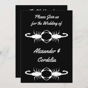 Invitación Boda blanco gótico Scorpions Personalizado