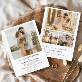 Invitación Boda blanco Minimalista moderno foto 4