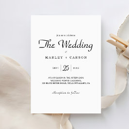 Invitación Boda blanco Minimalista simple