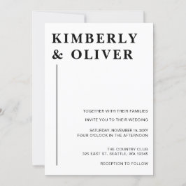 Invitación Boda blanco Minimalista simple y moderno