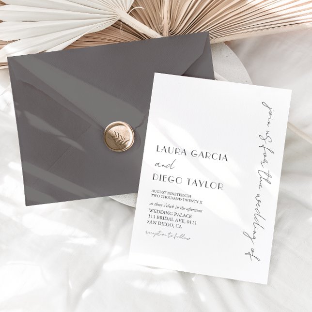 Invitación Boda blanco moderno (Subido por el creador)