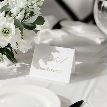 Boda blanco moderno Rótulo de carpas de mesa reser