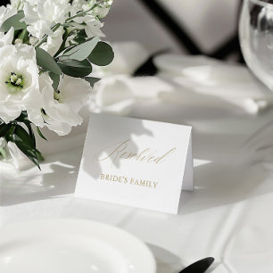 Invitación Boda blanco moderno Rótulo de carpas de mesa reser
