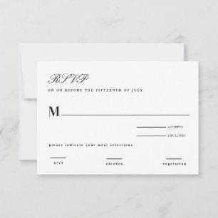 Invitación Boda blanco negro clásico