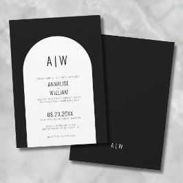 Invitación Boda blanco negro de arco moderno simple