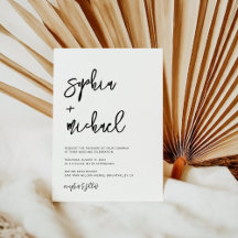 Boda blanco negro de escritura contemporánea moder