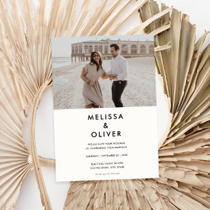 Invitación Boda blanco negro Minimalista moderno