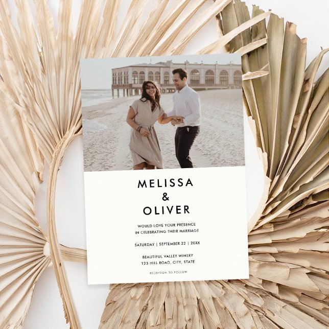 Invitación Boda blanco negro Minimalista moderno (Subido por el creador)