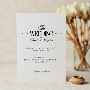 Invitación Boda blanco negro Minimalista y eterno