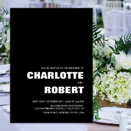 Invitación Boda blanco negro moderno