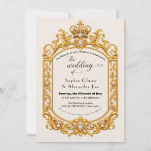 Invitación Boda Blanco Negro Trabajo Antiguo Barroco 