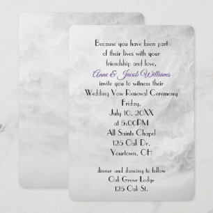 Invitación Boda blanco Resumen Vow Renovación