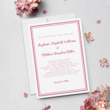 Boda blanco rojo magenta magenta Minimalista simpl