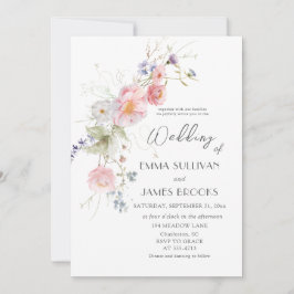 Invitación Boda blanco rosado del Jardín de primavera