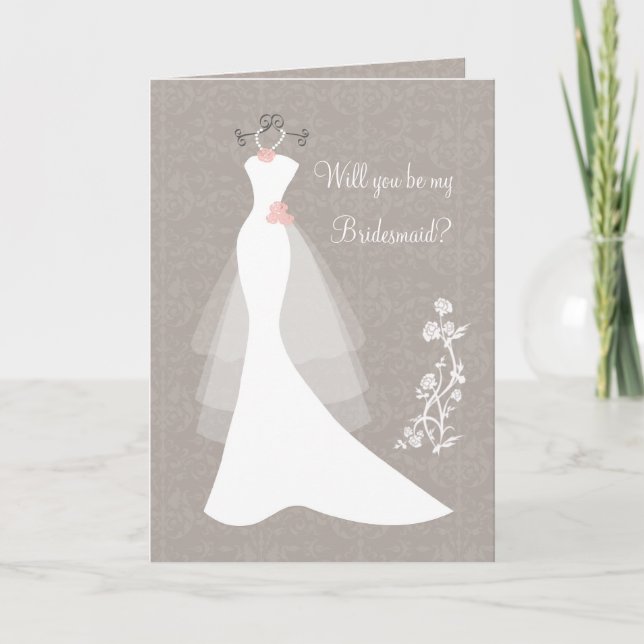 Invitación Boda blanco vestido a petición de la dama de honor (Anverso)