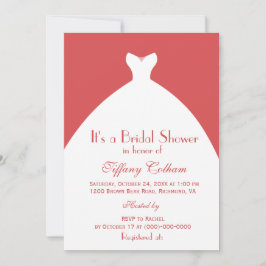 Invitación Boda blanco vestido con ducha de novia rosa