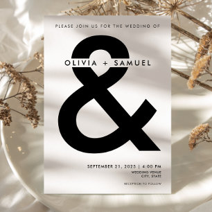 Invitación Boda blanco y Minimalista moderno