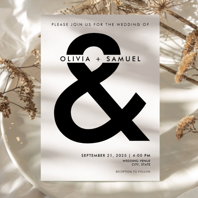 Invitación Boda blanco y Minimalista moderno (Subido por el creador)