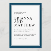 Boda blanco y naval clásico simple