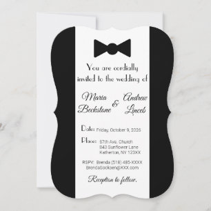 Invitación Boda blanco y negro