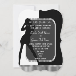 Invitación Boda blanco y negro alternativo de clase