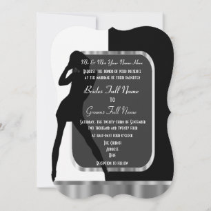Invitación Boda blanco y negro alternativo de clase